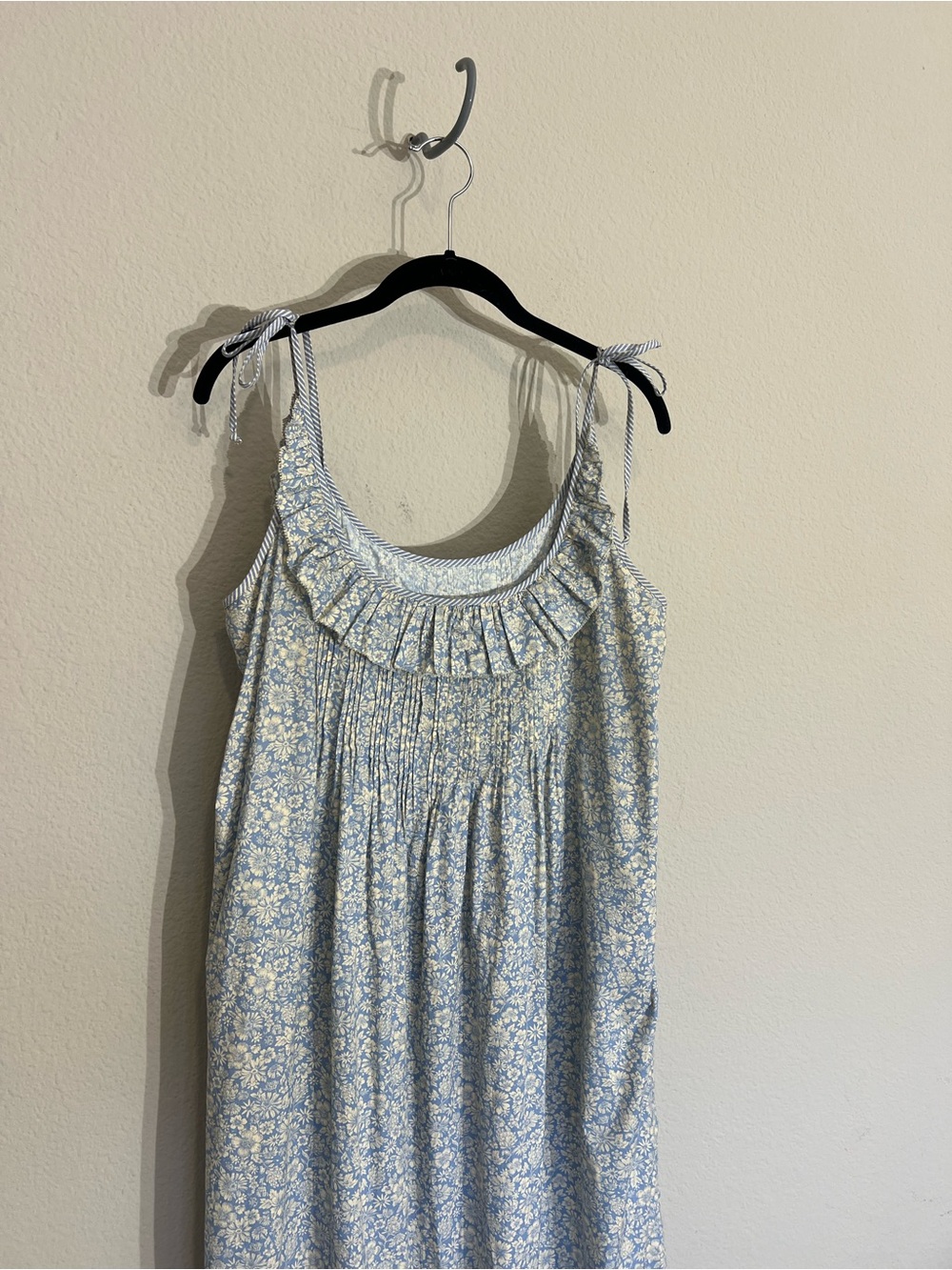 Christy Dawn Elaina midi dress daisy blue cotton tiered ruffle sz L prairie boho - Picture 11 of 16